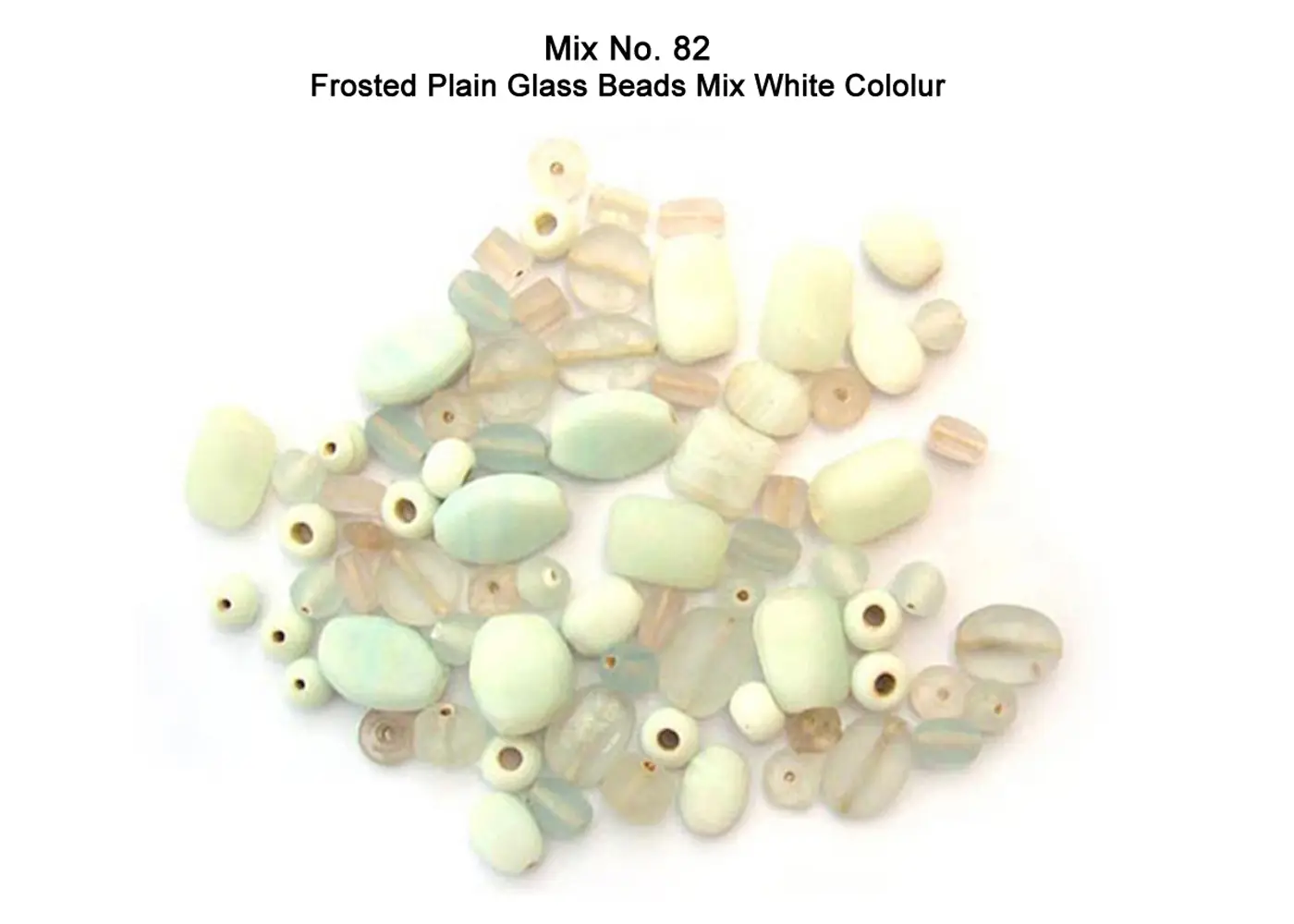 Frosted Plain beads in White color